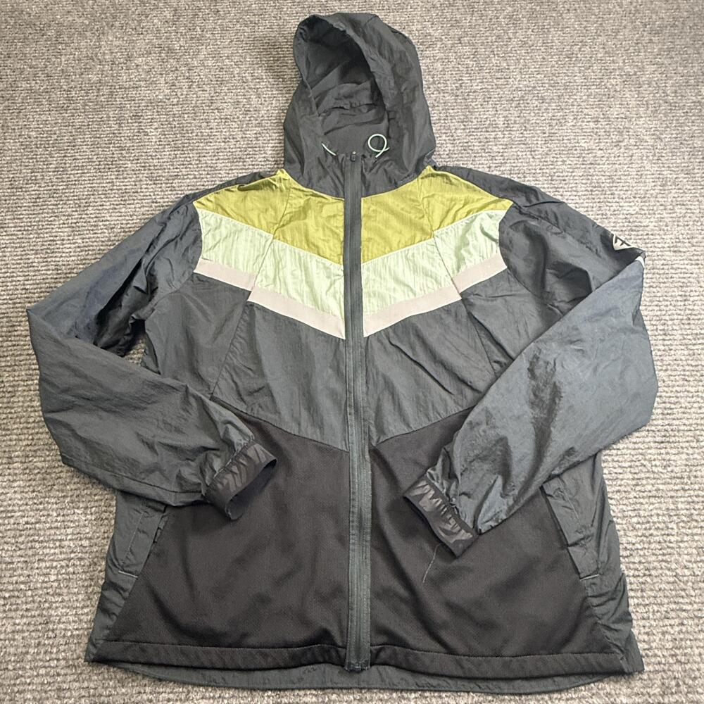 Nike Running Jacket Mens Large Gray Hooded Wild Run Windbreaker CU5738-364